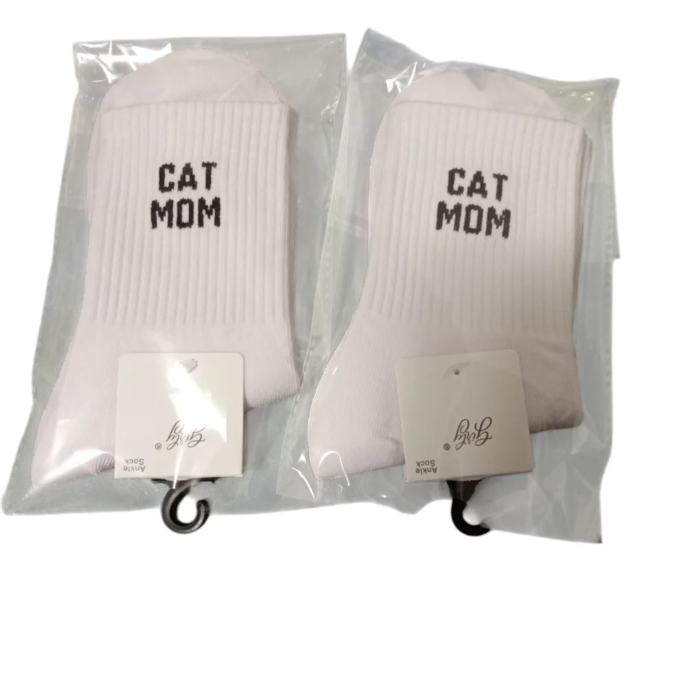 Cat Mom BLACK Ankle Socks 2 Pair